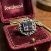 Sqaure Synthetic Mystic Topaz Faceted 925 Silver Plated Ring Uk K