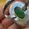 Green Titanium Druzy 925 Silver Ring Uk T