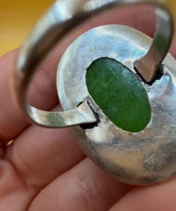 Green Titanium Druzy 925 Silver Ring Uk T