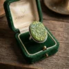 Green Titanium Druzy 925 Silver Ring Uk T