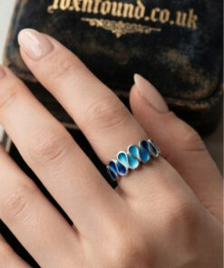925 Maker Mark Sterling Silver Enamel Ring -UK Size P