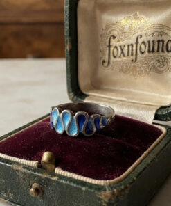 925 Maker Mark Sterling Silver Enamel Ring -UK Size P