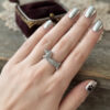 S925 Oeelin Mark Sterling Silver Cz Paving Cute Dog sausage dog dachshund ring UK Size O