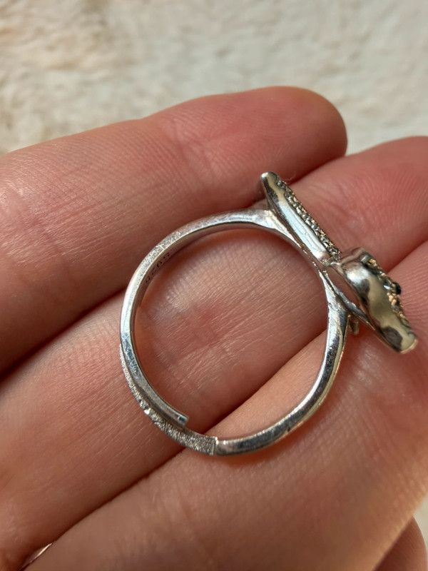 S925 Oeelin Mark Sterling Silver Cz Paving Cute Dog sausage dog dachshund ring UK Size O
