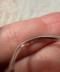 S925 Oeelin Mark Sterling Silver Cz Paving Cute Dog sausage dog dachshund ring UK Size O