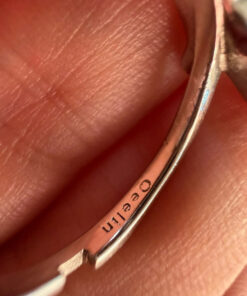 S925 Oeelin Mark Sterling Silver Cz Paving Cute Dog sausage dog dachshund ring UK Size O
