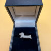 S925 Oeelin Mark Sterling Silver Cz Paving Cute Dog sausage dog dachshund ring UK Size O