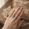 925 Sterling Silver Aquamarine Ring – UK Size N