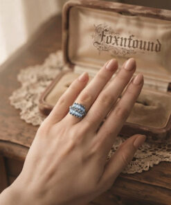 925 Sterling Silver Aquamarine Ring – UK Size N