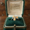 925 Sterling Silver Three Egg Yolk Amber Ring -UK Size R, US 9¼ (9.25)