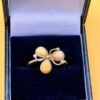 925 Sterling Silver Three Egg Yolk Amber Ring -UK Size R, US 9¼ (9.25)