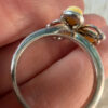 925 Sterling Silver Three Egg Yolk Amber Ring -UK Size R, US 9¼ (9.25)