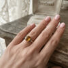Vintage Art Deco Tested Silver Citrine Ring -UK Size O