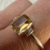 Vintage Art Deco Tested Silver Citrine Ring -UK Size O