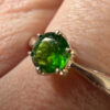 TGGC 925 Sterling Silver Green Gem Demantoid Ring -UK Size S
