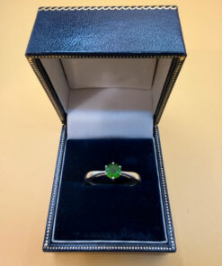 TGGC 925 Sterling Silver Green Gem Demantoid Ring -UK Size S