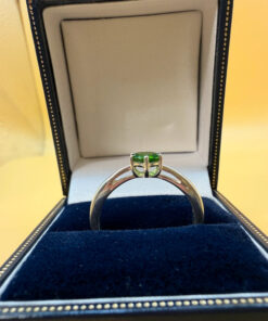TGGC 925 Sterling Silver Green Gem Demantoid Ring -UK Size S
