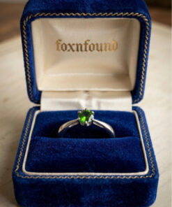 TGGC 925 Sterling Silver Green Gem Demantoid Ring -UK Size S