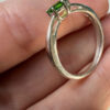 TGGC 925 Sterling Silver Green Gem Demantoid Ring -UK Size S