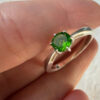 TGGC 925 Sterling Silver Green Gem Demantoid Ring -UK Size S