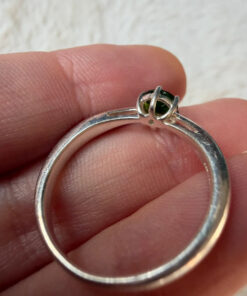 TGGC 925 Sterling Silver Green Gem Demantoid Ring -UK Size S