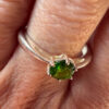 TGGC 925 Sterling Silver Green Gem Demantoid Ring -UK Size S