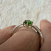 TGGC 925 Sterling Silver Green Gem Demantoid Ring -UK Size S