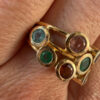 Unique Gold on Sterling Silver Sapphire Emerald Amethyst Garnet Ring – UK Size R / US Size 8.75