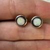 925 Sterling Silver Synthetic Opal Stud Earrings