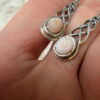 SG925 Sterling Silver Celtic Pink Shell Drop Earrings