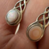 SG925 Sterling Silver Celtic Pink Shell Drop Earrings