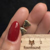 925 Italy Dyadema Mark Gold On Sterling Silver Heart Stud Earrings