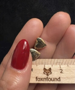 925 Italy Dyadema Mark Gold On Sterling Silver Heart Stud Earrings