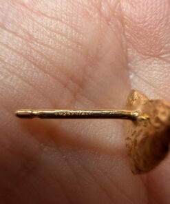 925 Italy Dyadema Mark Gold On Sterling Silver Heart Stud Earrings