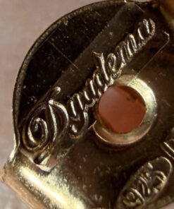925 Italy Dyadema Mark Gold On Sterling Silver Heart Stud Earrings