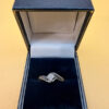 UK Size N1/2 Sterling Silver Tested Clear & Black Diamonds Ring -1