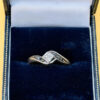 UK Size N1/2 Sterling Silver Tested Clear & Black Diamonds Ring -1