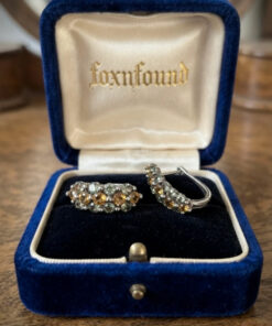 925 Sterling Silver Hoop Earrings with Rare Blue and Yellow Sapphire Pavé Setting
