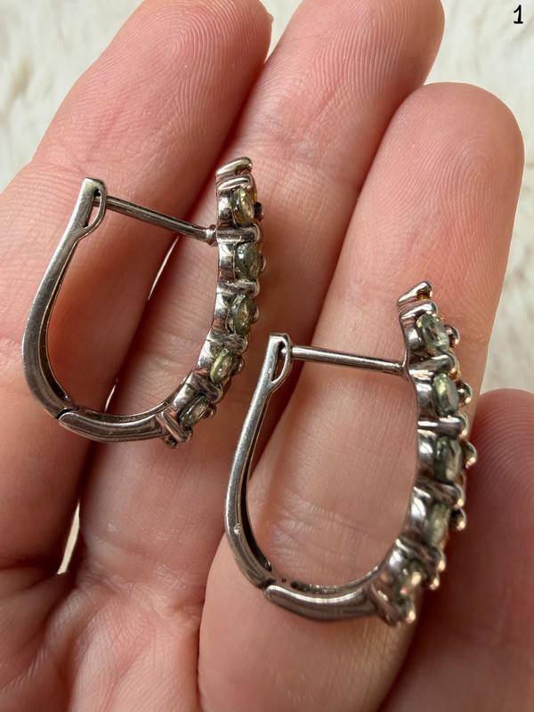 925 Sterling Silver Hoop Earrings with Rare Blue and Yellow Sapphire Pavé Setting