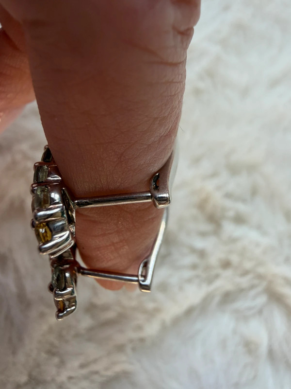 925 Sterling Silver Hoop Earrings with Rare Blue and Yellow Sapphire Pavé Setting