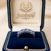 Vintage Sterling Silver Five Tanzanites Ring -UK Size P