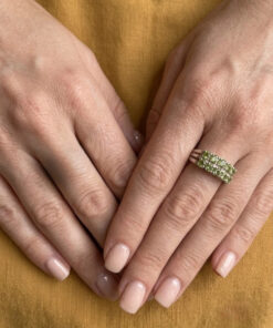 Sterling silver peridot ring, size N