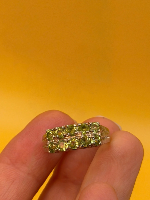 Sterling silver peridot ring, size N