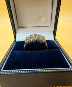 Sterling silver peridot ring, size N