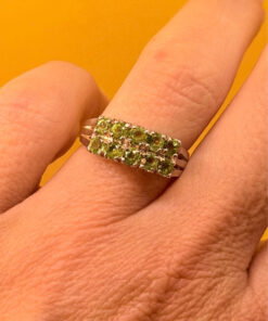 Sterling silver peridot ring, size N