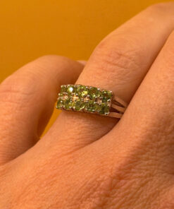 Sterling silver peridot ring, size N