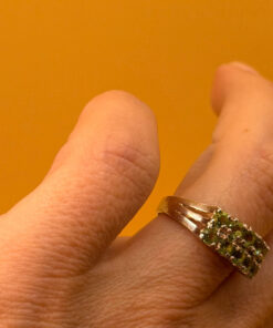 Sterling silver peridot ring, size N
