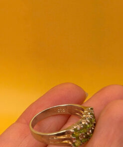 Sterling silver peridot ring, size N