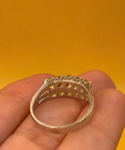 Sterling silver peridot ring, size N