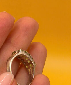 Sterling silver peridot ring, size N